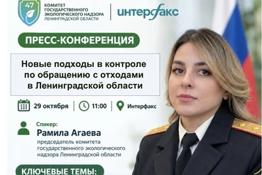 Пресс-конференция председателя комитета государственного экологического надзора Ленинградской области Рамилы Агаевой